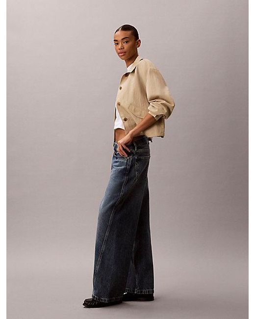 Calvin Klein Blue Jeans Low Rise Twisted Baggy Jeans