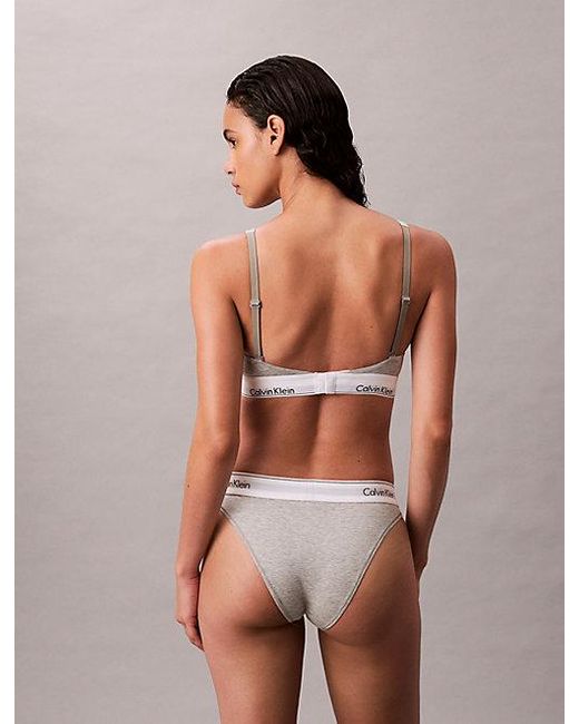 Calvin Klein Gray Lightly Lined Bralette Icon Cotton Modal
