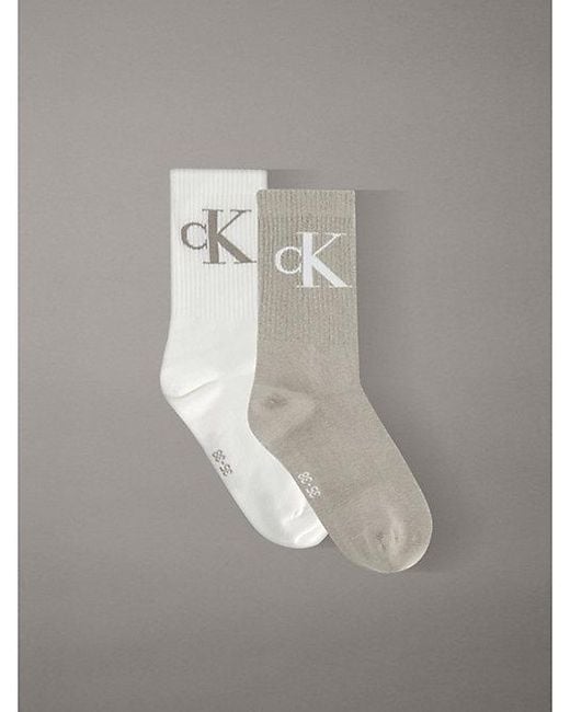 Calvin Klein Gray Jeans 2 Pack Soft Cotton Stretch Crew Socks