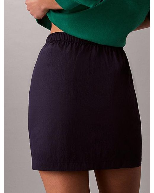 Calvin Klein Green Jeans Soft Nylon Mini Skirt