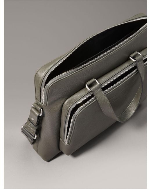 Calvin Klein Gray Refined Utility Commuter Bag for men