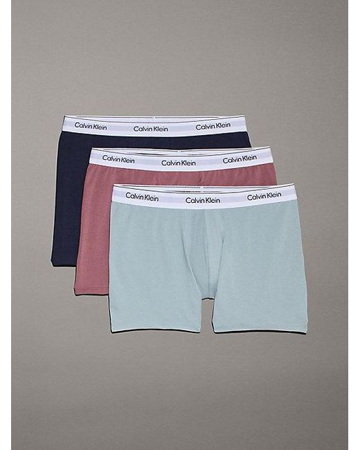 Calvin Klein 3-pack Grote Maat Boxers Lang - Modern Cotton in het Gray voor heren