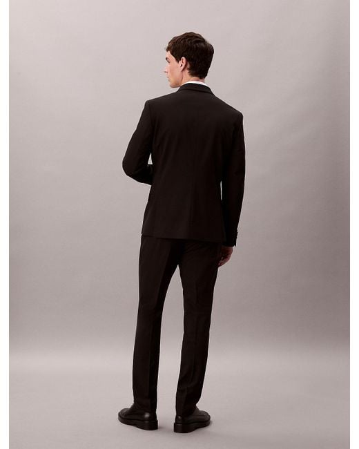 Calvin Klein Black Slim Wool Stretch Trousers for men