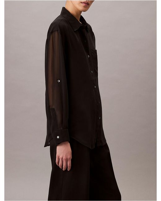 Calvin Klein Black Utility Roll Sleeve Tunic
