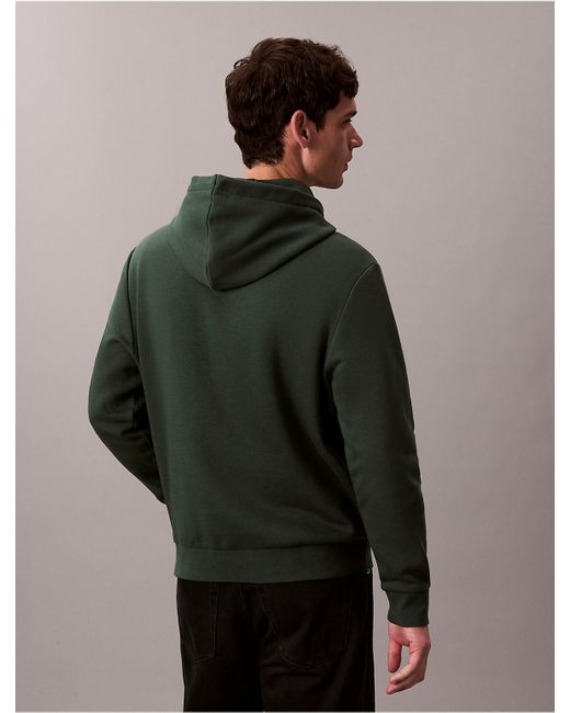 Calvin Klein Green Calvin Klein Archive Logo Fleece Hoodie for men