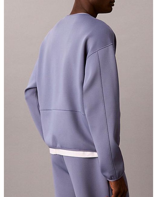 Calvin Klein Purple Sport Quick Dry Performance Pocket Sweatshirt for men