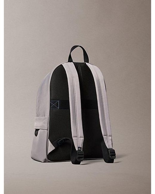 Calvin Klein Gray Nylon Monologo Round Backpack for men