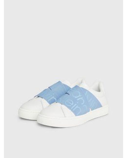 Calvin Klein Leren Slip-on Sneakers in het White