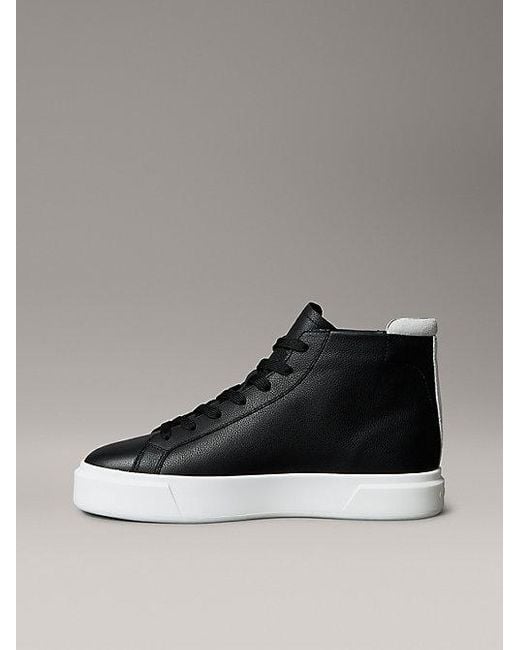 Calvin Klein Multicolor Jeans Leather Signature High Top Trainers for men
