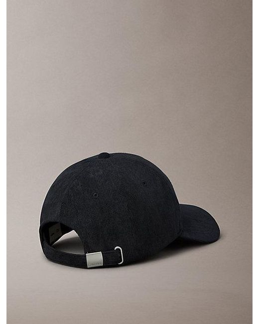 Calvin Klein Blue Corduroy Logo Embroidery Cap for men