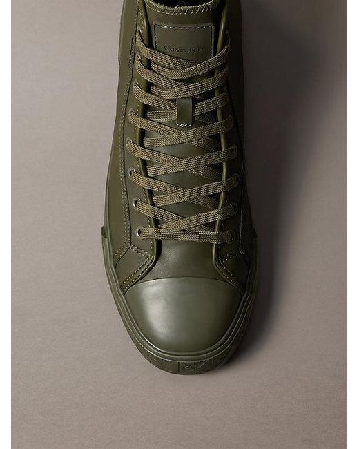 Calvin Klein Brown Leather Durable Traction Chunky Trainers for men