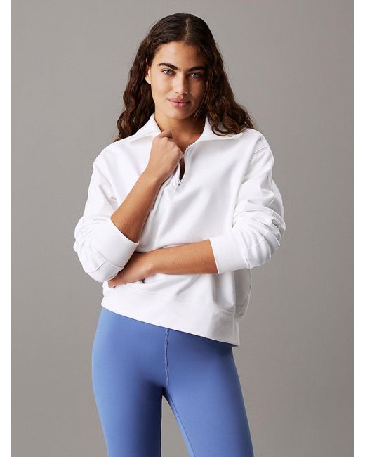 Calvin Klein White Fleece Sweatshirt