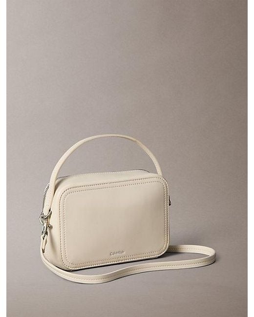 Calvin Klein Natural Monogram Logo Crossbody Camera Bag