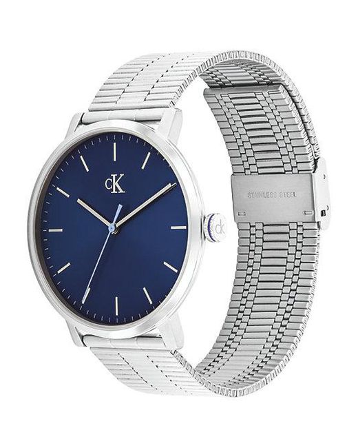 Calvin Klein Blue Stainless Steel Bracelet Watch for men
