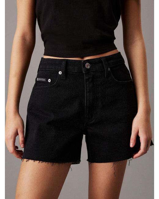 Calvin Klein Black Denim Mom Shorts