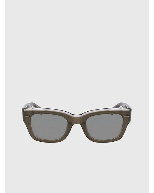 Calvin Klein Gray Rectangle Sunglasses for men
