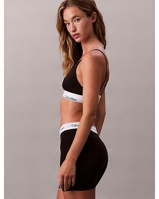 Calvin Klein Black Unlined Triangle Bralette Icon Cotton Modal