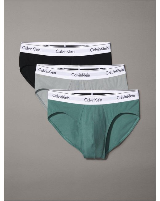 Calvin Klein Gray Modern Cotton Stretch 3 Pack Hip Brief for men