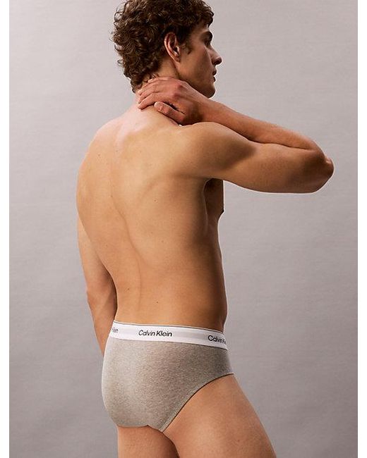 Calvin Klein White 3 Pack Hip Briefs for men