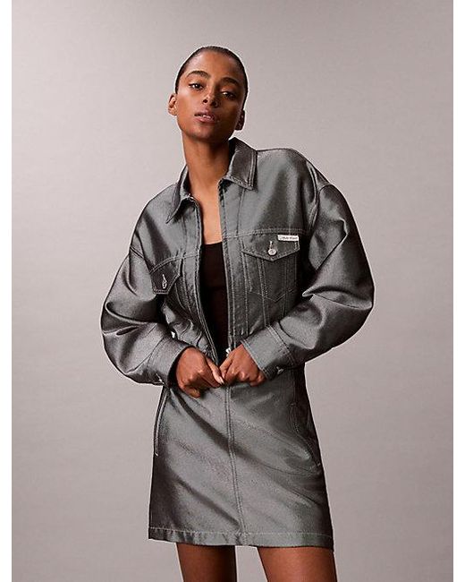 Calvin Klein Denim Bomberjack in het Brown