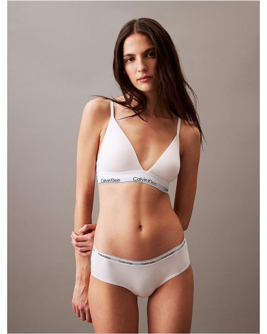 Calvin Klein Brown Icon Cotton Modal Lightly Lined Triangle Bralette