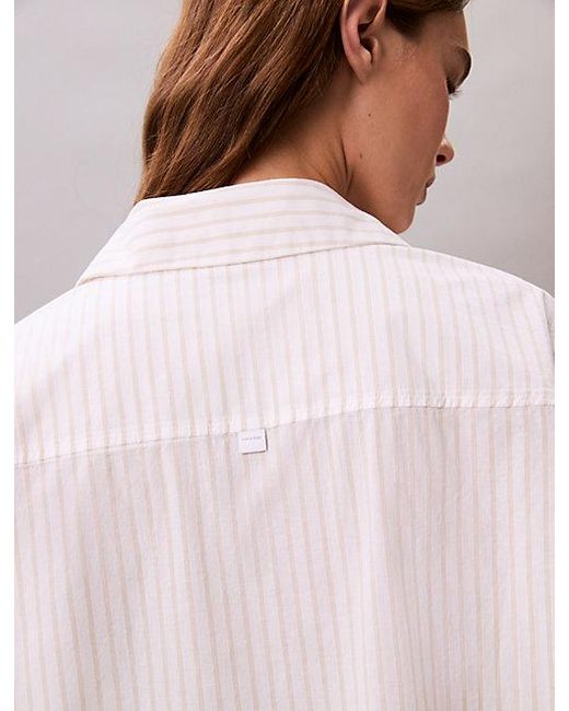 Calvin Klein Pyjamatop Van Poplinkatoen in het Pink