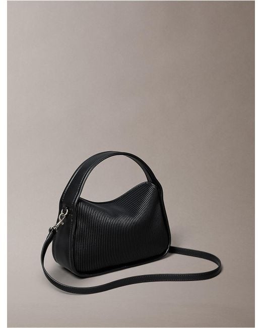 Calvin Klein Black Ribbed Top Flap Bag