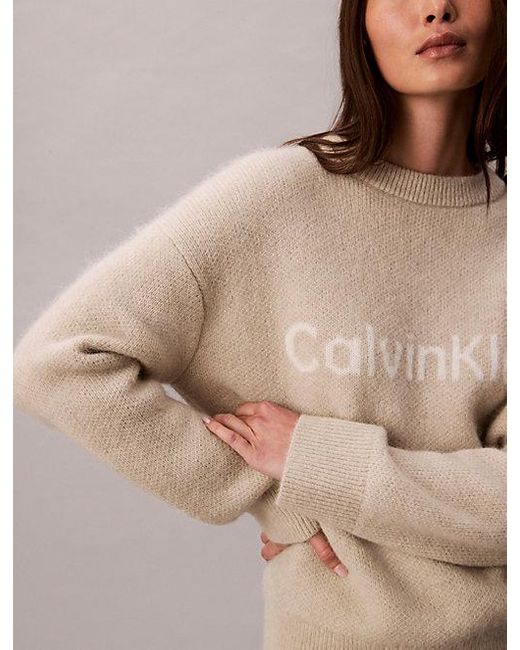 Calvin Klein Natural Alpaca Blend Logo Jumper