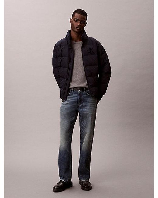 Calvin Klein Chenille Pufferjack Met Monogram in het Blue voor heren