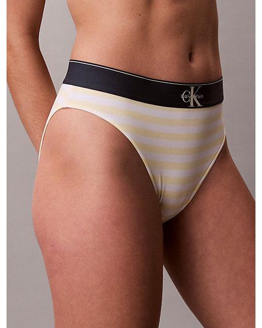 Calvin Klein Multicolor High Waist Bikini Briefs Graphic Monogram Microfibre Stretch