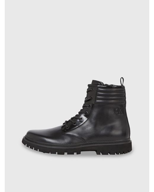 Calvin Klein Black Leather Boots for men