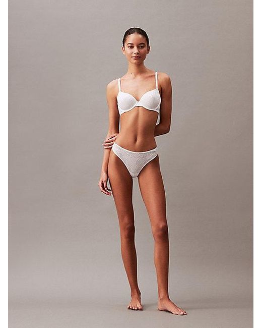 Calvin Klein White Demi T-Shirt Bra Sheer Marquisette