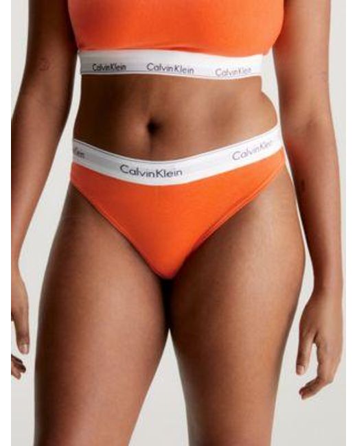 Tanga de talla grande - Modern Cotton Calvin Klein de color Orange
