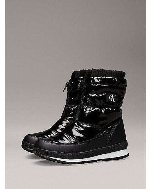 Calvin Klein Black Jeans Shiny Snowboots