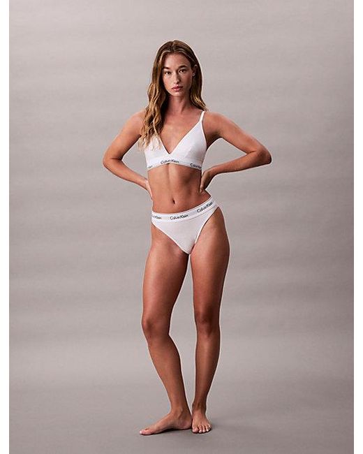 Calvin Klein Brown Unlined Triangle Bralette Icon Cotton Modal