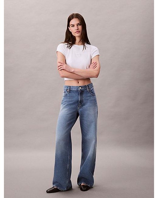 Calvin Klein Low Rise Baggy Jeans in het Blue