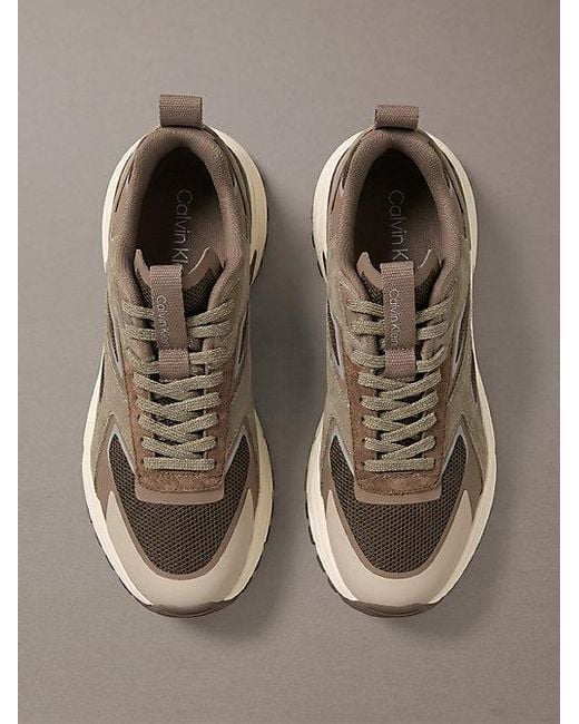 Calvin Klein Gray Knit Mesh Runner Trainers