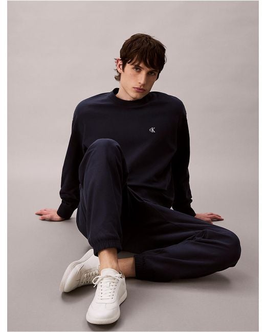 Calvin Klein Blue Calvin Klein Premium Fleece Joggers for men