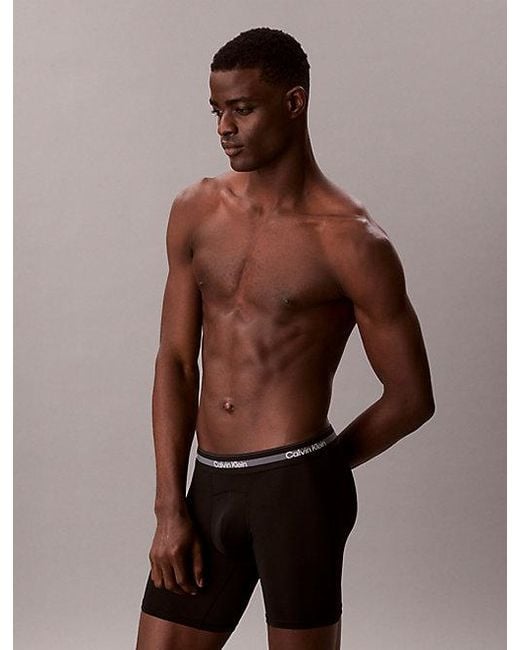 Calvin Klein Black 3 Pack Long Boxer Briefs for men