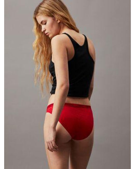 Calvin Klein 3-pack Kanten Brazilian, String En Bikinislip in het Red