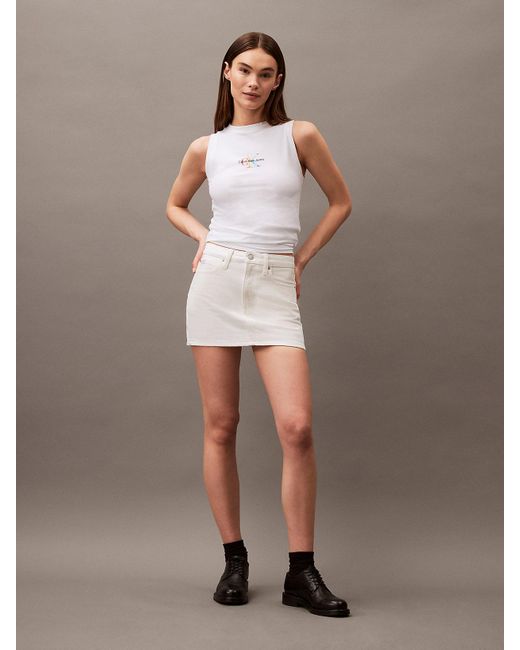Calvin Klein Multicolor Denim Micro Mini Skirt
