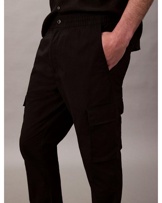 Pantaloni Cargo Ripstop Skinny di Calvin Klein in Black da Uomo