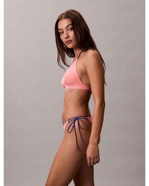 Calvin Klein Pink Halter Triangle Bikini Top