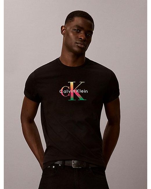 Calvin Klein Brown Jeans Monogram T-Shirt Pride for men