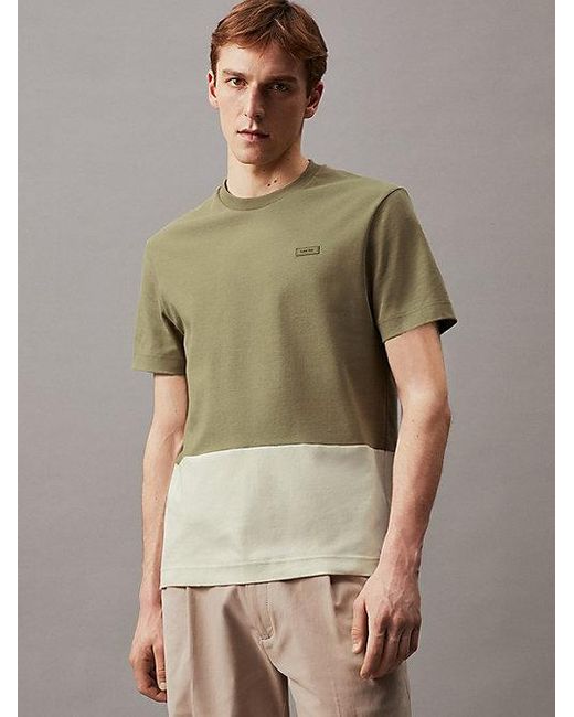 Calvin Klein T-Shirt im Blockfarben-Design in Green für Herren