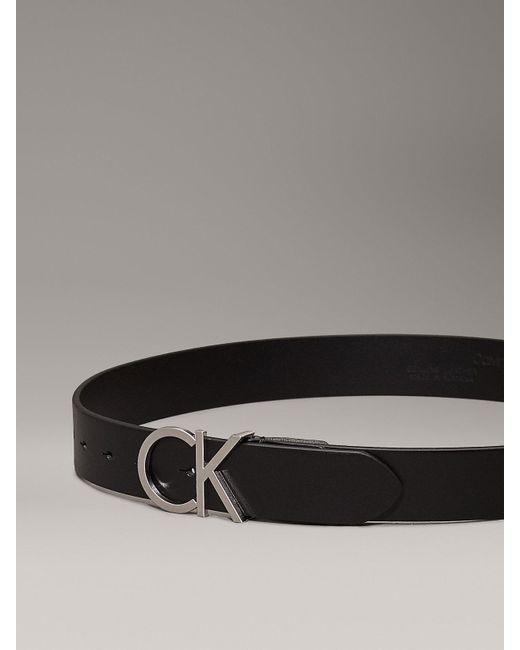 Calvin Klein Black Leather Logo Belt