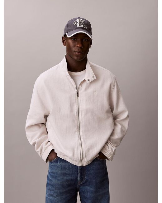 Calvin Klein Blue Textured Monogram Baseball Cap for men