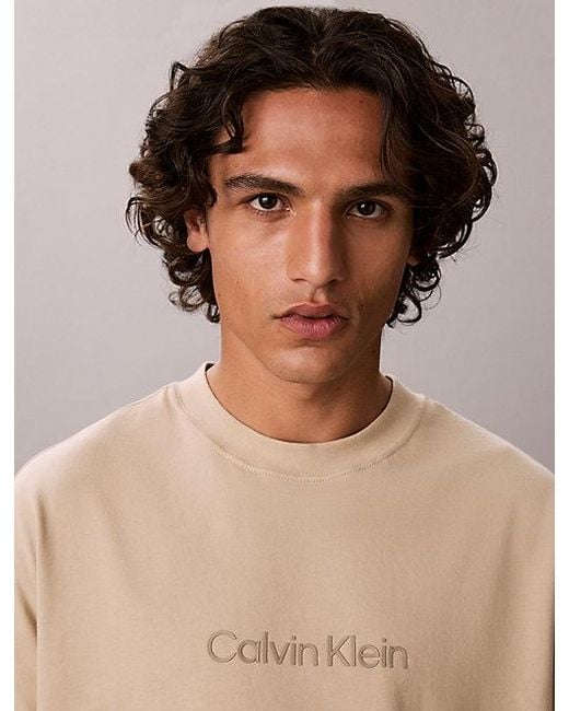 Calvin Klein Natural Relaxed Heavy Jersey Logo T-Shirt for men