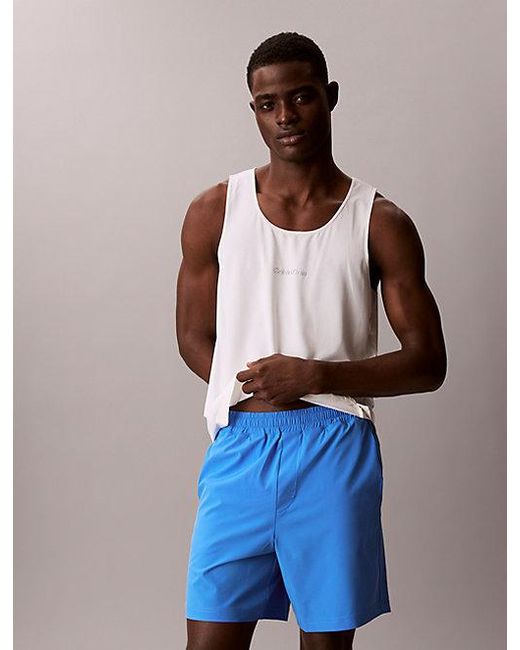 Calvin Klein Blue Sport Water Repellent Performance Gym Shorts for men