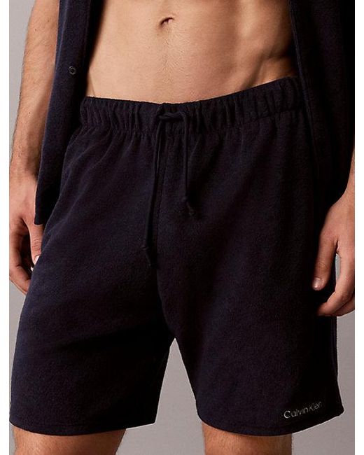 Calvin Klein Blue Long Drawstring Beach Shorts for men